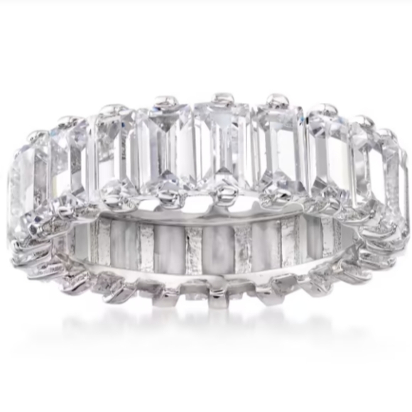 Glamorous Baguette CZ Eternity Band Ring, Size 9.25 main image 4